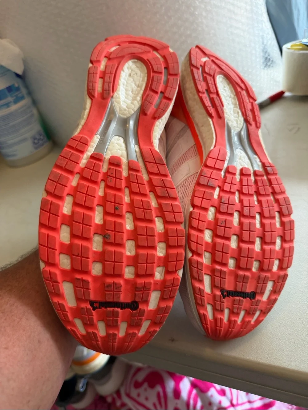 Men’s Adidas Boost Size 11 ADIZERO Boston Running Shoes with Bright Accents